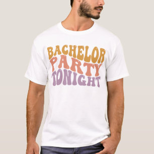 Camiseta Despedida de soltero esta noche Retro boda hombres