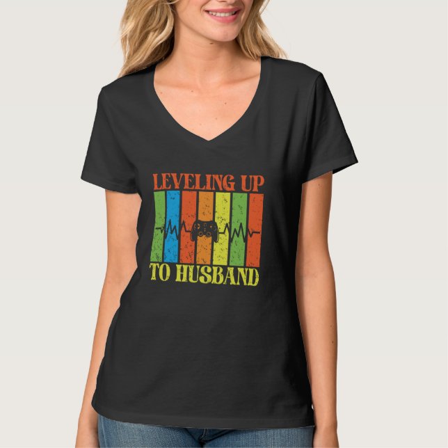 Camiseta Despedida de soltero Gamer Hombres Nivelando a Esp (Anverso)