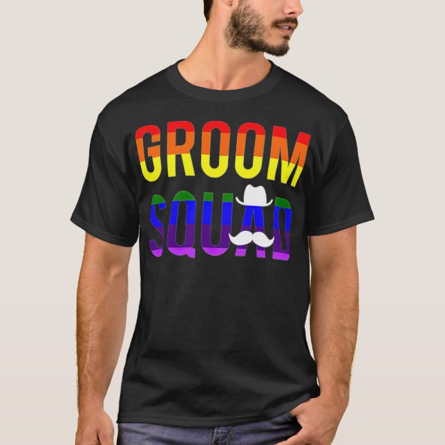 Camiseta Despedida de soltero Hombres Orgullo Gay Amigos de (Anverso)