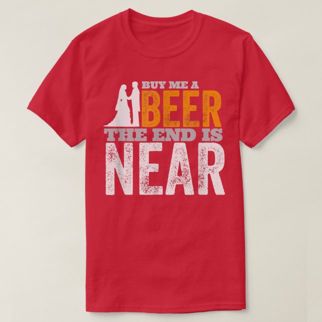 Camiseta Despedida de Soltero Novio Cómprame una Cerveza El (Diseño del anverso)