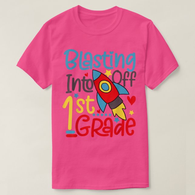 Camiseta Despegando en primer grado de vuelta al espacio es (Diseño del anverso)