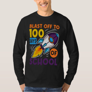 Camiseta Despegue a 100 Días de Escuela Viaje Espacial