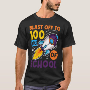 Camiseta Despegue a 100 Días de Escuela Viaje Espacial