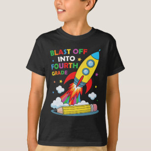 Camiseta Despegue al Cuarto Grado Primer Día de Escuela