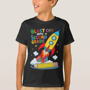 Camiseta Despegue al segundo grado primer día de escuela
