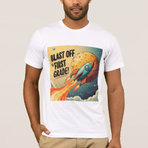 Camiseta Despegue hacia el primer grado Cohete retro espaci