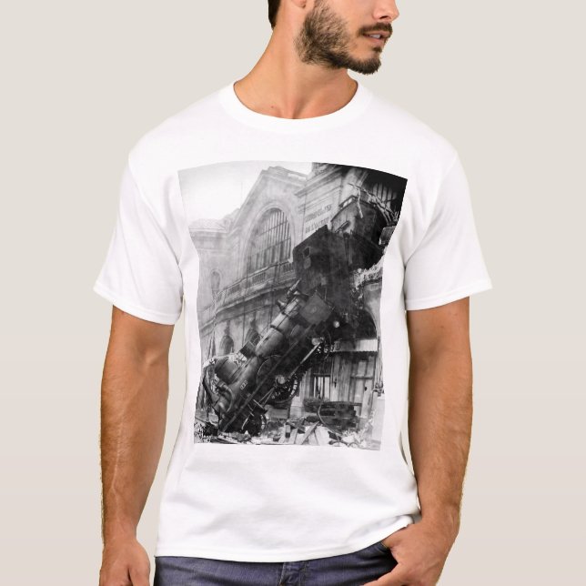 Camiseta Desperdicio de trenes en Montparnasse, 1895 (Anverso)