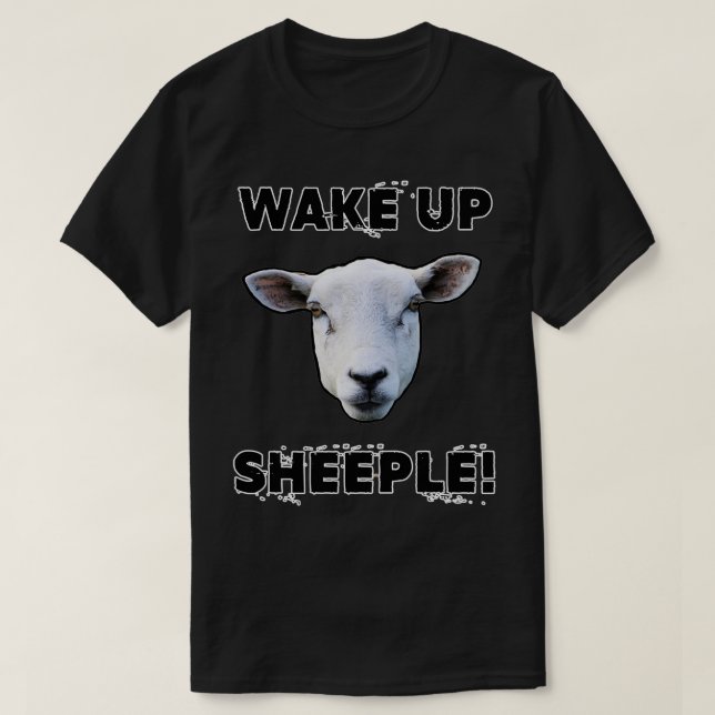 Camiseta DESPERTAR A SHEEPLE Gracioso despertó el plano de  (Diseño del anverso)