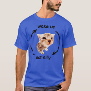 Camiseta Despierta Acto Silencioso Gato Gracioso