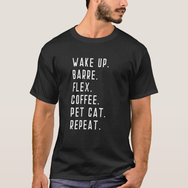Camiseta Despierta Café Barre Flex Mascota Cat Repetir Dive (Anverso)