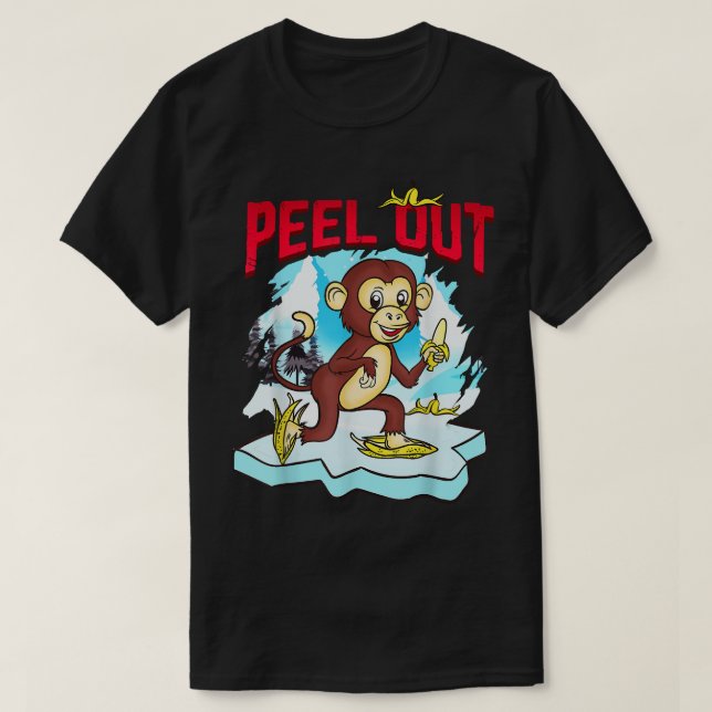 Camiseta Despierta Graciosa Chimpanzee Cute Monkey Ice Skat (Diseño del anverso)