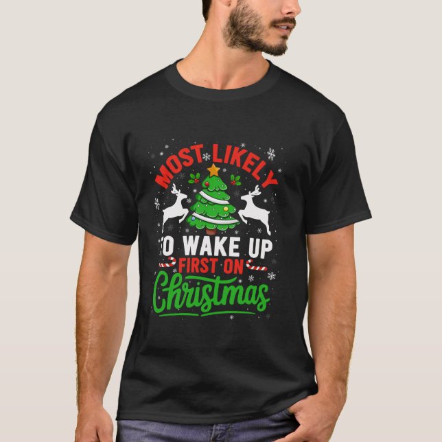 Camiseta Despierta Primero En Navidades Familia Graciosa Al (Anverso)