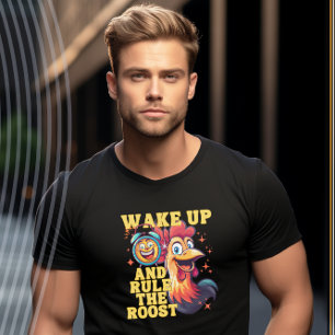 Camiseta Despierta y gobierna el gallo más gracioso