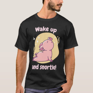 Camiseta Despierta Y Resorte Retro Cute Pig Presente