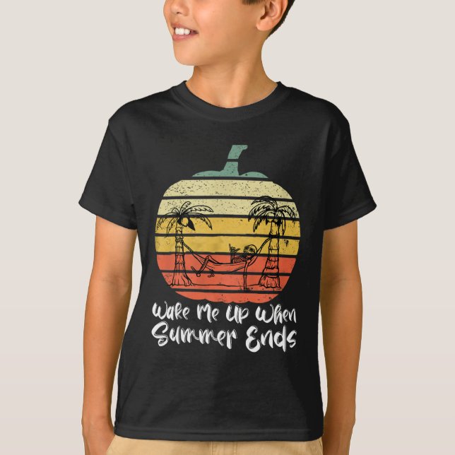 Camiseta Despiértame cuando termine el verano Esqueleto div (Anverso)