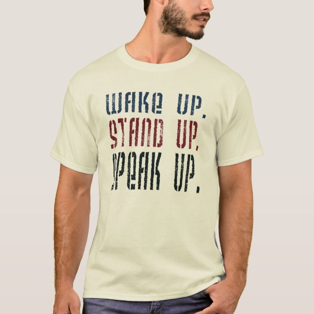 Camiseta Despierte se colocan para arriba hablan encima de (Anverso)