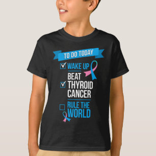 Camiseta Despierten y vencen al cáncer tiroideo al mundo