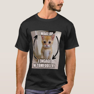 Camiseta Despierto Me Involucro En El Tonto Meme Cat Fu