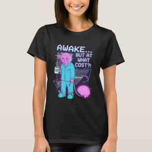 Camiseta Despierto Pero a Qué Coste Gato Glitch Amante de l