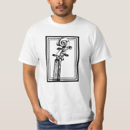 Camiseta Desplazamiento de violín blanco y negro con líneas