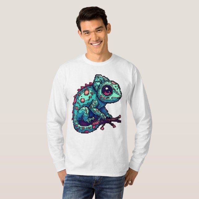 Camiseta Desplazamiento Pixel Chameleon (Anverso completo)