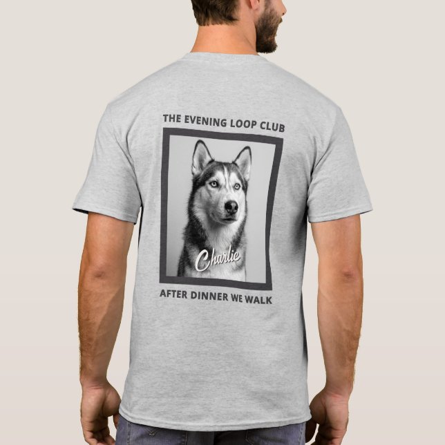 Camiseta Después de cenar caminamos Amante de los perros Fo (Reverso)