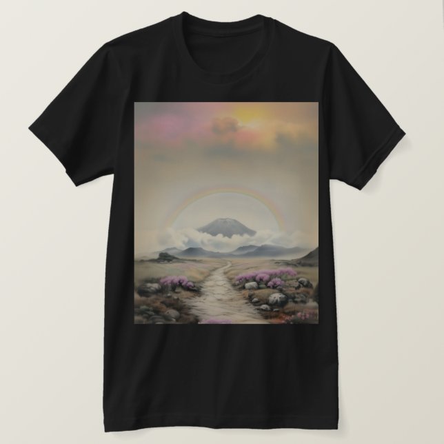 Camiseta Después de la lluvia (arte paisajístico de acuarel (Anverso del diseño)