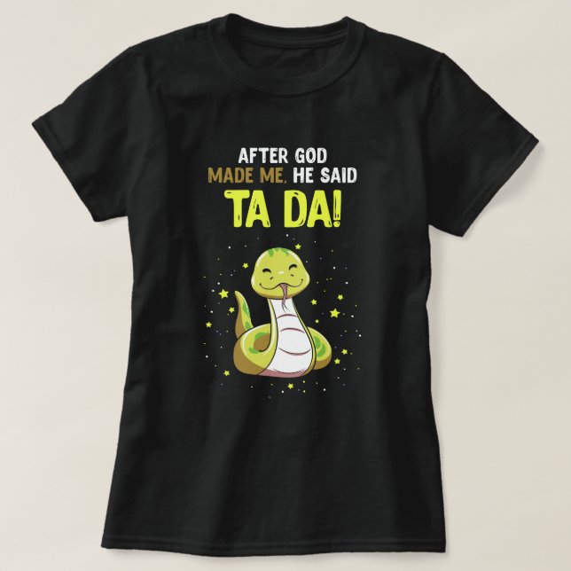 Camiseta Después de los dioses me hacen reptil (Diseño del anverso)