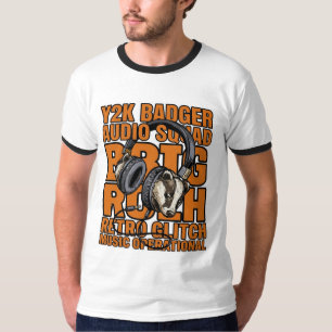 Camiseta Destacamento de Audio Tejón Y2K Glitch Retro