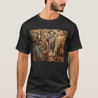 Camiseta Destiladores clandestinos elaborando licor de whis