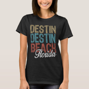 Camiseta DESTIN BEACH Florida HIBISCUS & SCRIPT Tone