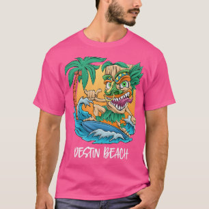 Camiseta Destin Beach Florida Palm Tree Surfing Beach Vacat
