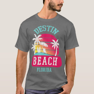 Camiseta Destin Beach Florida Retro Sunset Hombres Mujeres 