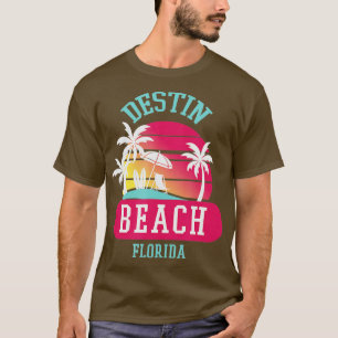 Camiseta Destin Beach Florida Retro Sunset Hombres Mujeres 