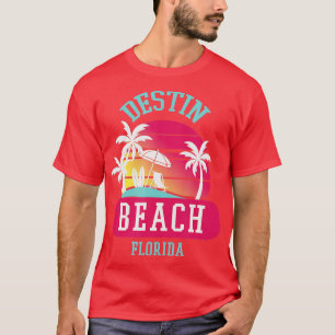 Camiseta Destin Beach Florida Retro Sunset Hombres Mujeres 