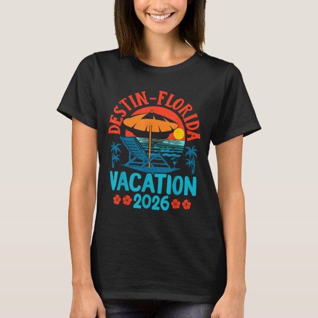 Camiseta Destin Florida 2026 Family Vacation Beach Summer V (Anverso)