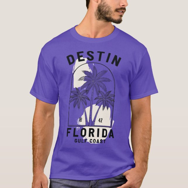 Camiseta Destin Florida Gulf Coast Palm Tree Flo (Anverso)