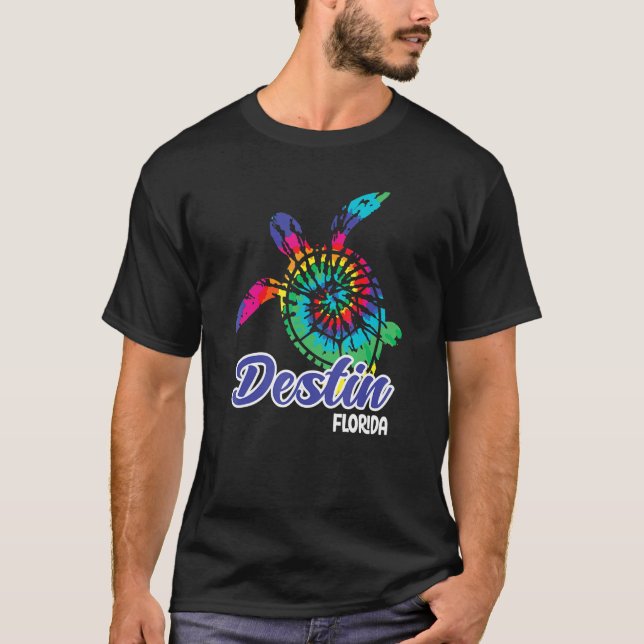 Camiseta Destin Florida Souvenirs Destin Beach Tie Dye Sea  (Anverso)