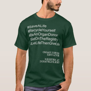 Camiseta Destinatario del trasplante de hashtag y donante d