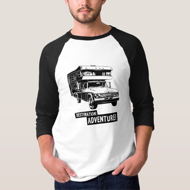 Camiseta Destino: ¡Aventura! Campista del camión del (Anverso)