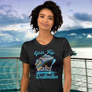 Camiseta Destino del año de crucero de viaje de Chicas pers