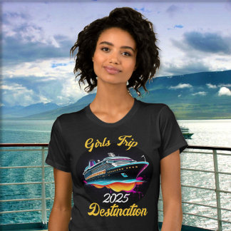 Camiseta Destino del año de crucero de viaje de Chicas pers