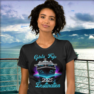 Camiseta Destino del año de crucero de viaje de Chicas pers