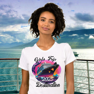 Camiseta Destino del año de crucero de viaje de Chicas pers