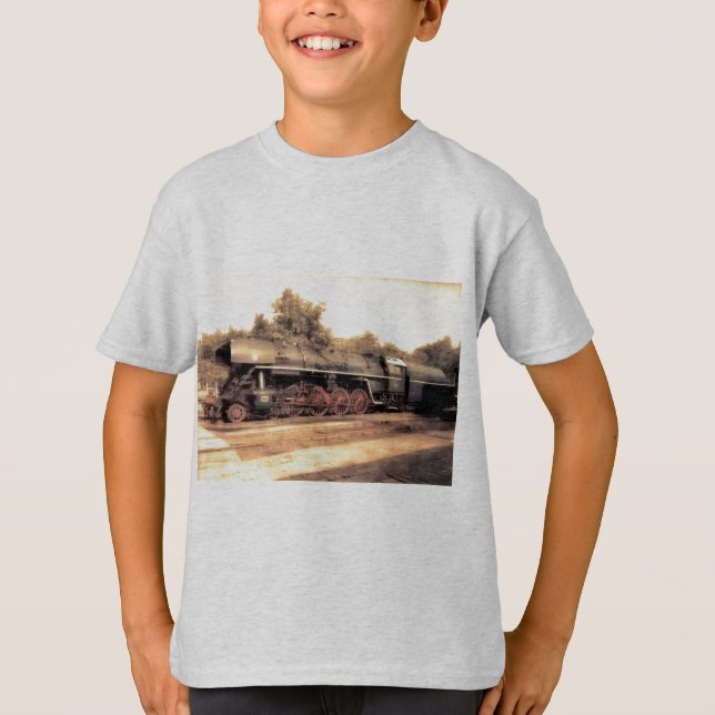 Camiseta Destino del motor Steampunk del tren de vapor (Anverso)
