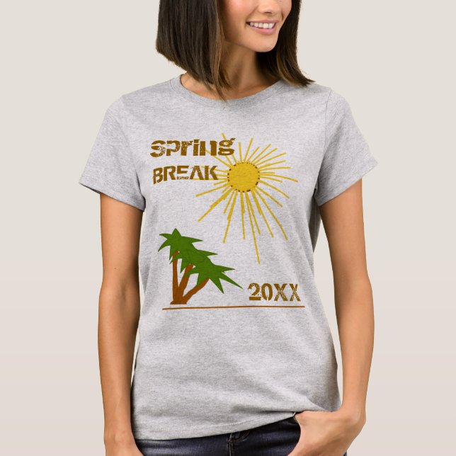 Camiseta Destino del sol y los palmeras de primavera (Anverso)