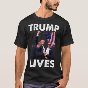 Camiseta Destitución en vivo de Donald Trump - Nunca rendir