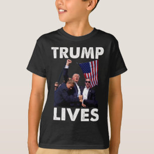 Camiseta Destitución en vivo de Donald Trump - Nunca rendir