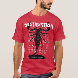 Camiseta Destrucción Dibujo de escorpiones de estilo de épo