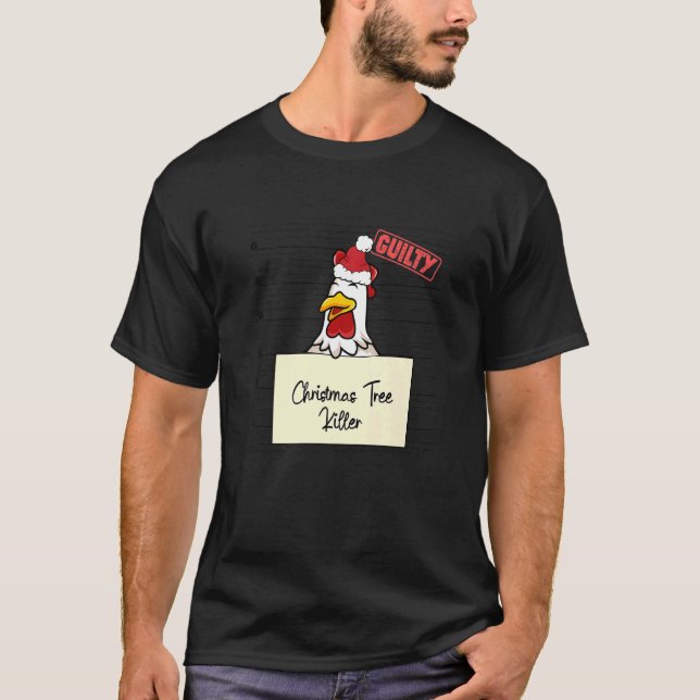 Camiseta Destructor de árbol de Navidad  Pollo (Anverso)